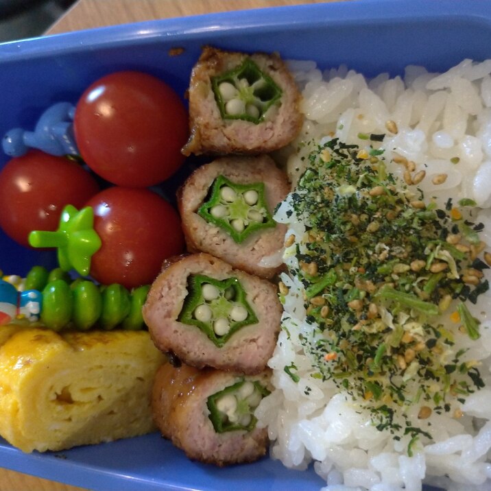 お弁当にも☆がかわいいおくらつくね(豚肉)